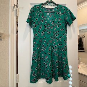 Zara Green Floral Midi Dress